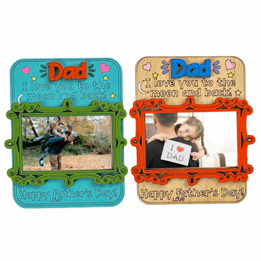 Dad Iove you to ....- Photo Frame - Fathers Day - Add your Child's Name - Unicorn Fart Productions